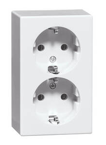SCHUKO doble toma de montaje en superficie IP 20