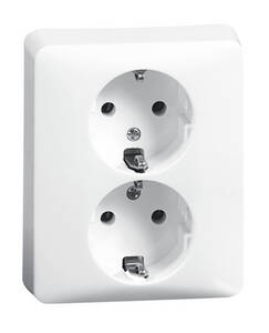 SCHUKO doble toma de corriente de instalación para el montaje separado IP 20