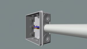 Las entradas de la serie KA están adaptadas para el uso de tubos de instalación M 20, de modo que pueden colocarse directamente sobre la caja.