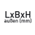 Dimensiones externas LxWxH